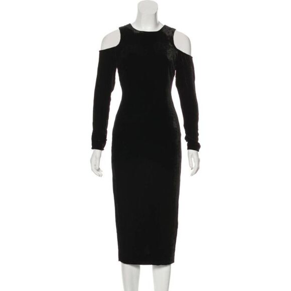 Piamita Josephine Cold Shoulder Long Sleeve Velvet Midi Dress New W/Ot Tags Size - Picture 1 of 3
